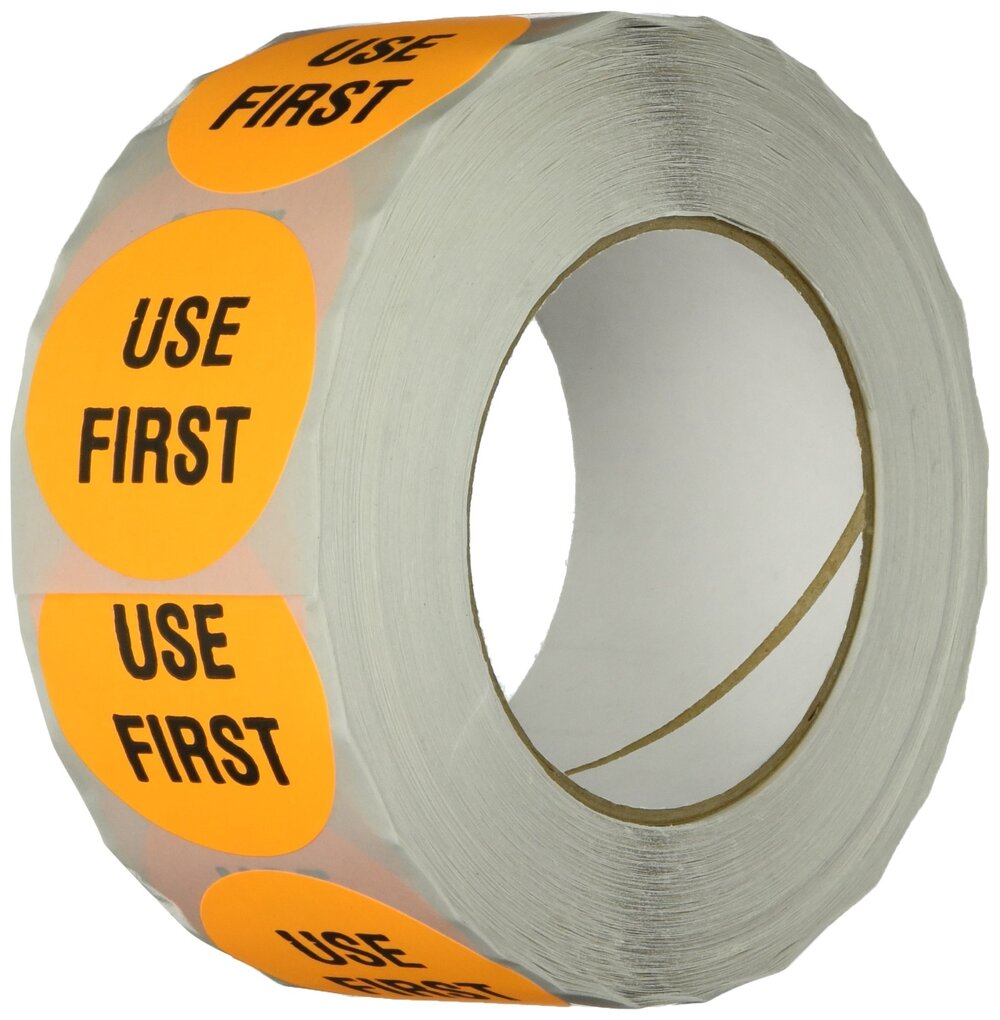 7540 INVLBL-039 Use First Inventory Label Circular Adhesive Label